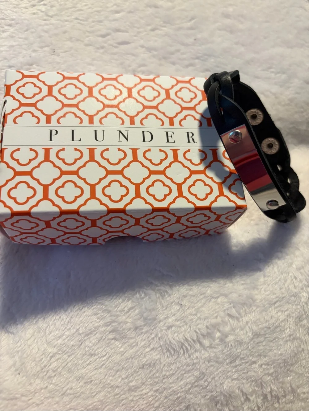 Plunder Black Suede Wrap Bracelet with Silver-Tone Bar